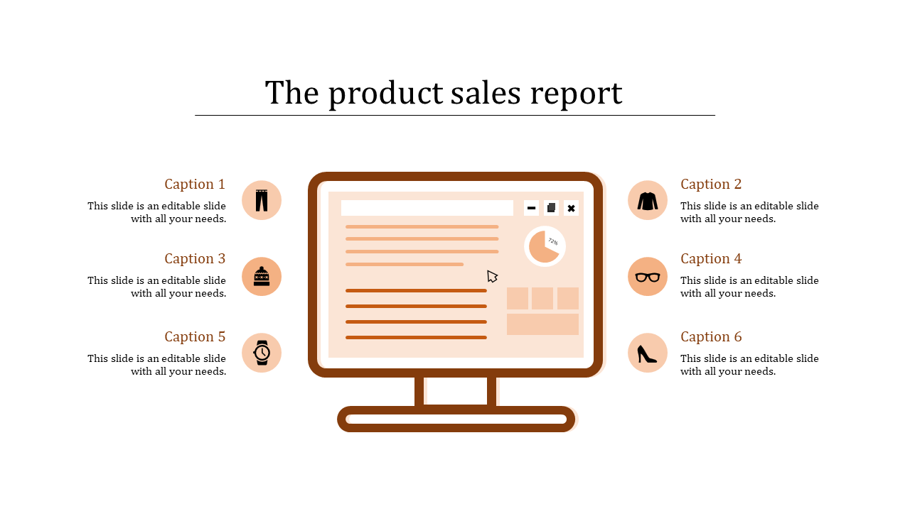 Free - Innovative Sales Report Template With six Noded Model